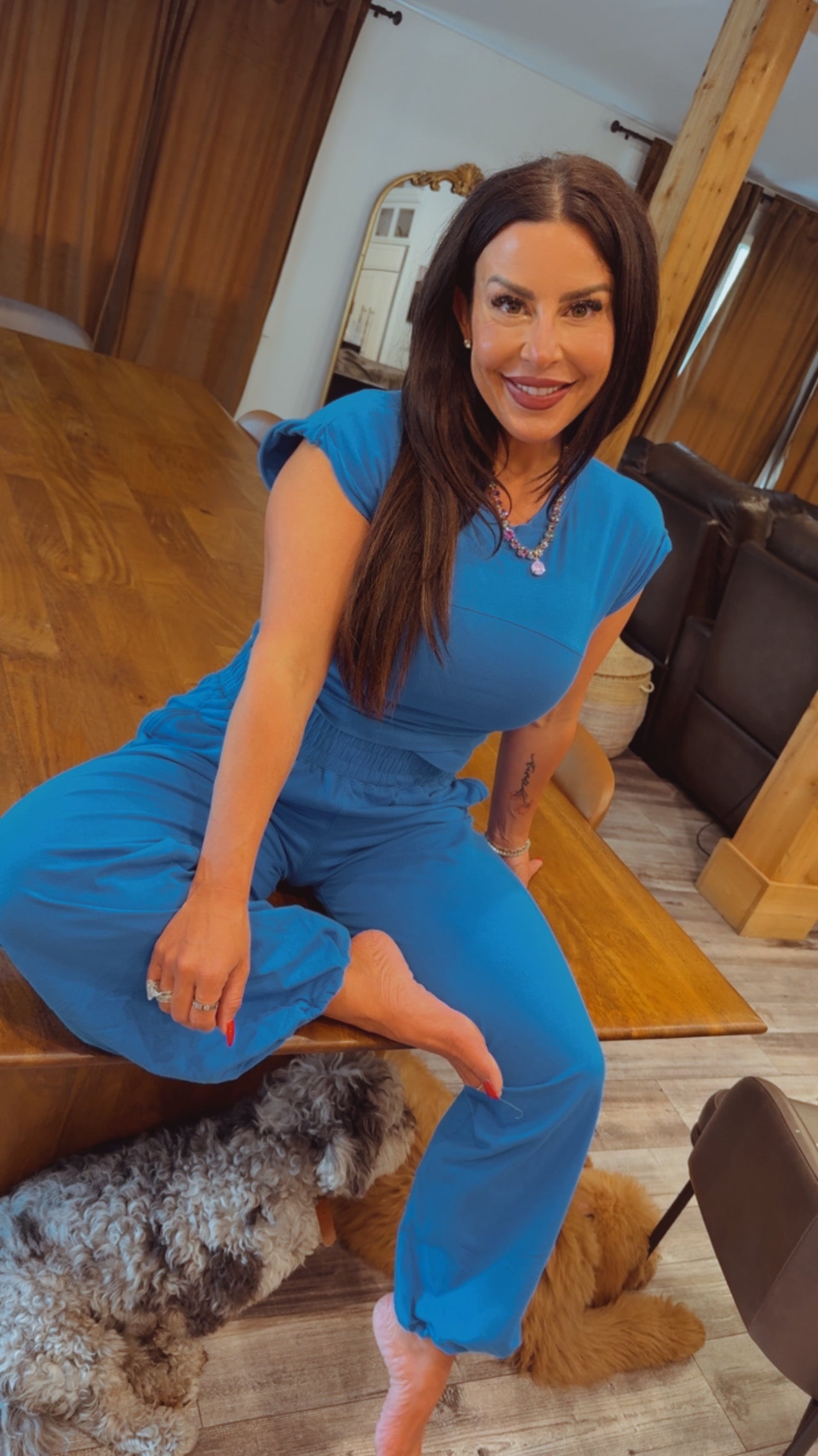 Ocean Blue   Top and Jogger Rae Mode Set