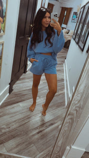 Serenity Blue Ultra Soft Jogger Shorts
