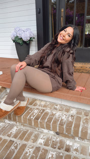 Brushed Espresso Ultra Soft 1/4 Zip Jacket