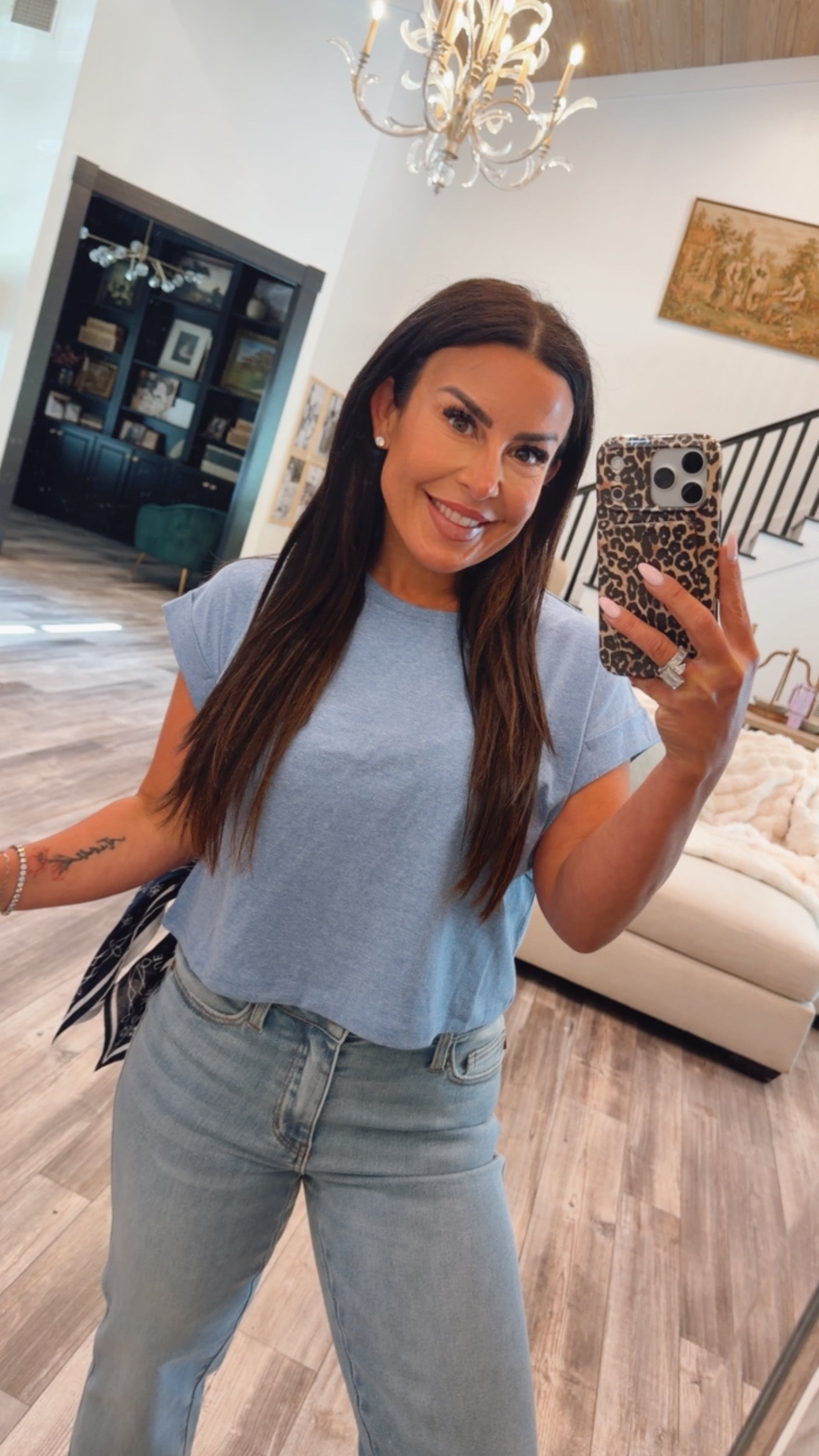 Everyday Ultra Soft Cropped Blue Top