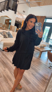 Black and White Stripe Pleated Skort
