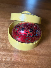 Red Glitter W/Multicolor Orbes Dumpling