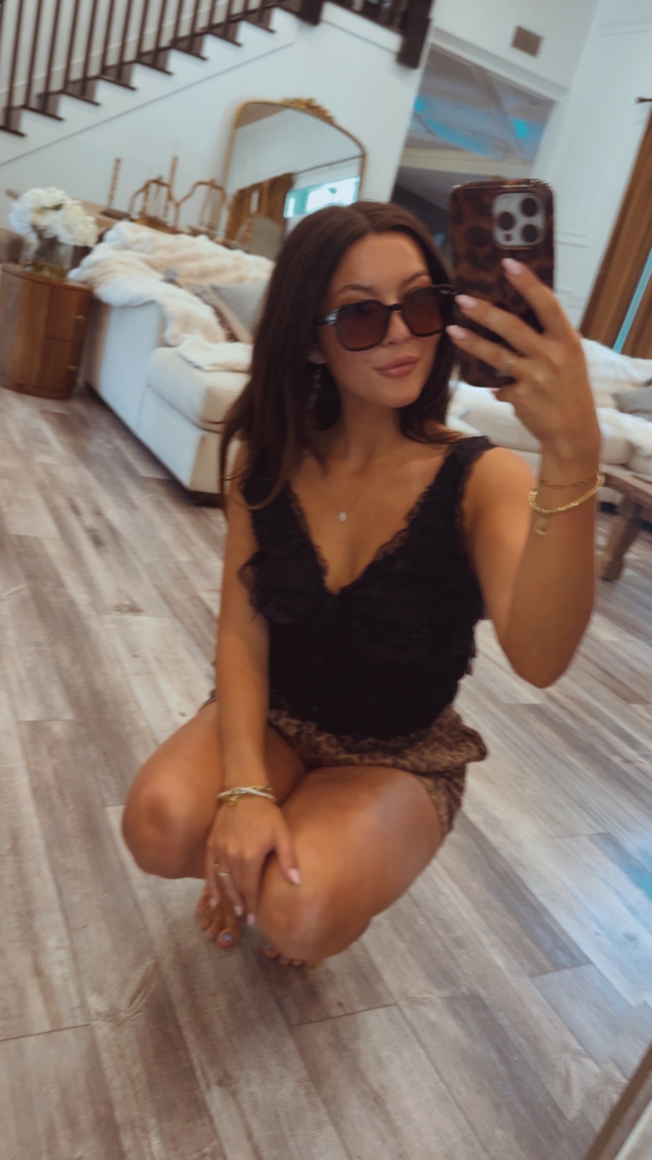 Sassy Black Lace POL Tank