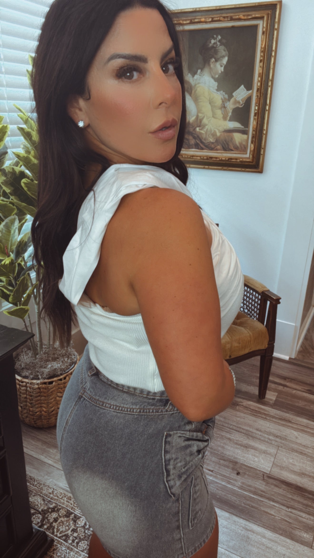 Chic Ivory Bow Front Elevated Bodysuit