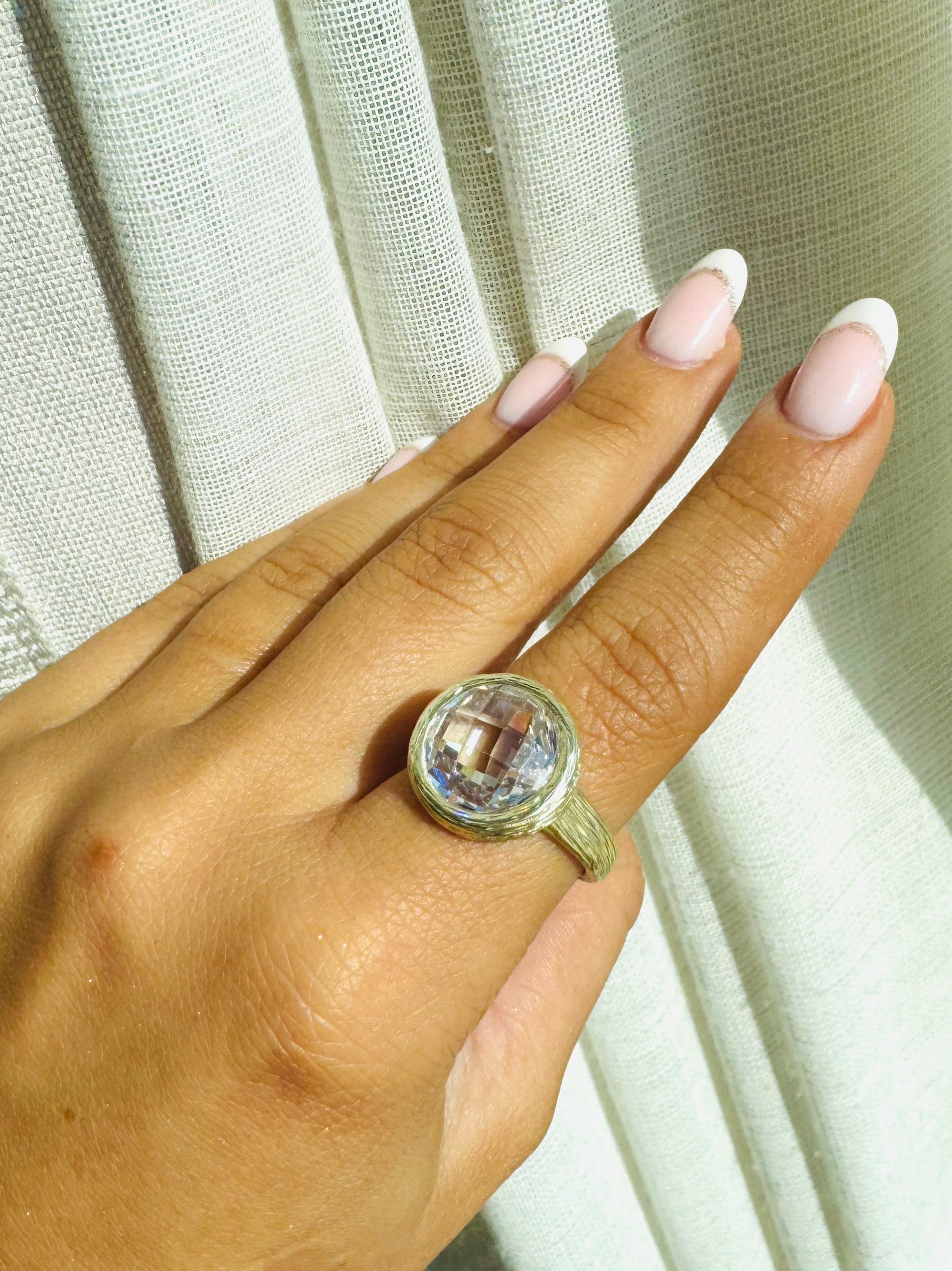 Meghan Brown Gold and Clear Studded Ring