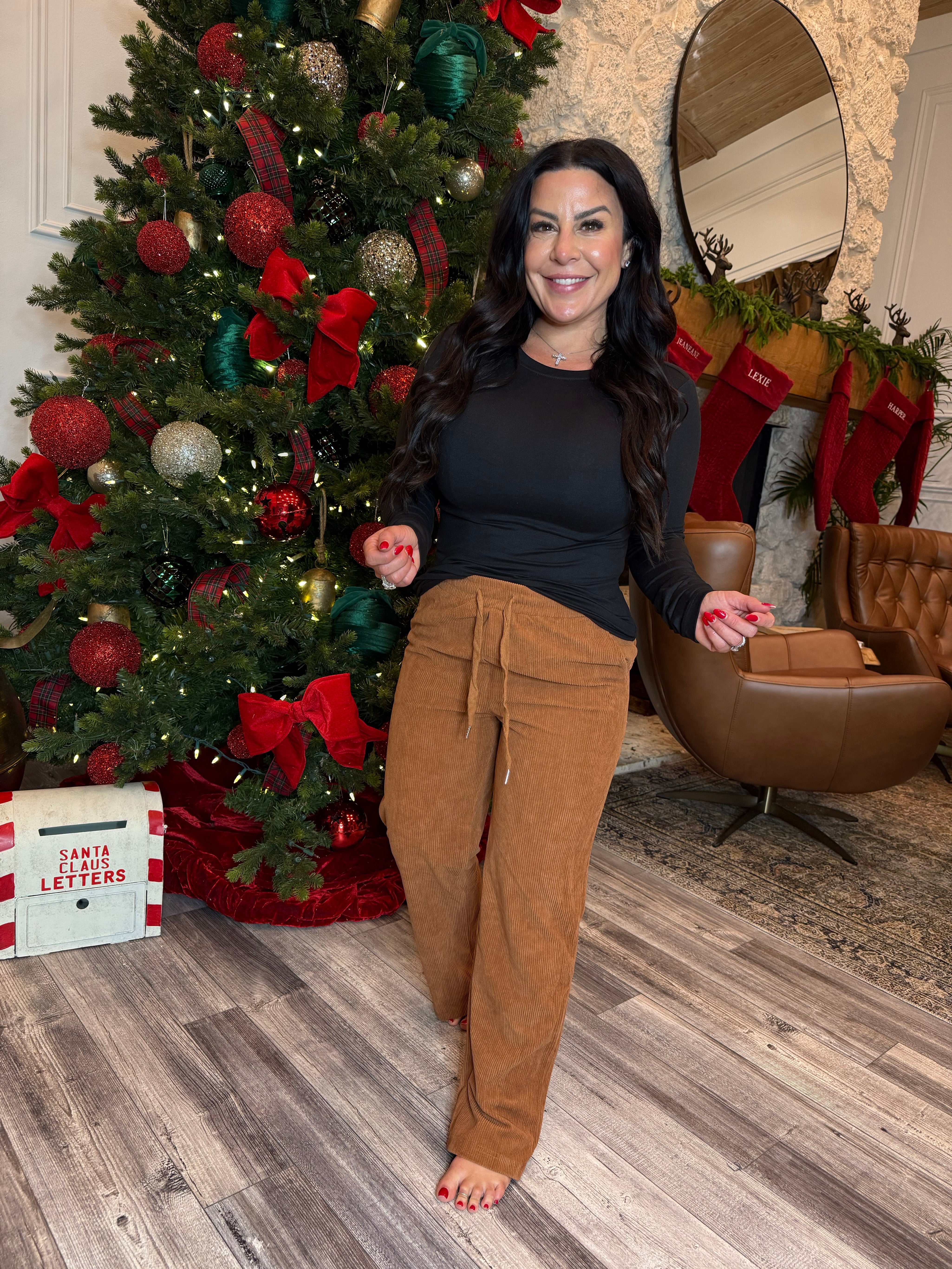 Chestnut Corduroy Joggers