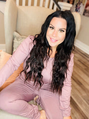 Ultra Soft Two Piece Set  Dusty Rose Joggers and Long Sleeve Top