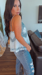 POL Denim Washed Elevated  Tank