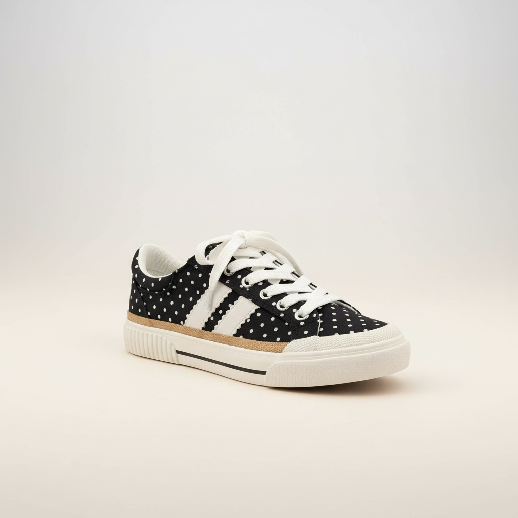 Corky Black and White Polka Dot Sneakers