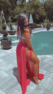 Sassy Pink Wrap Cover Up Skirt
