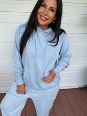 Ultra Soft Light Blue Vneck Hoodie