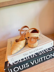 Mia Natural Woven Close Toe Heels