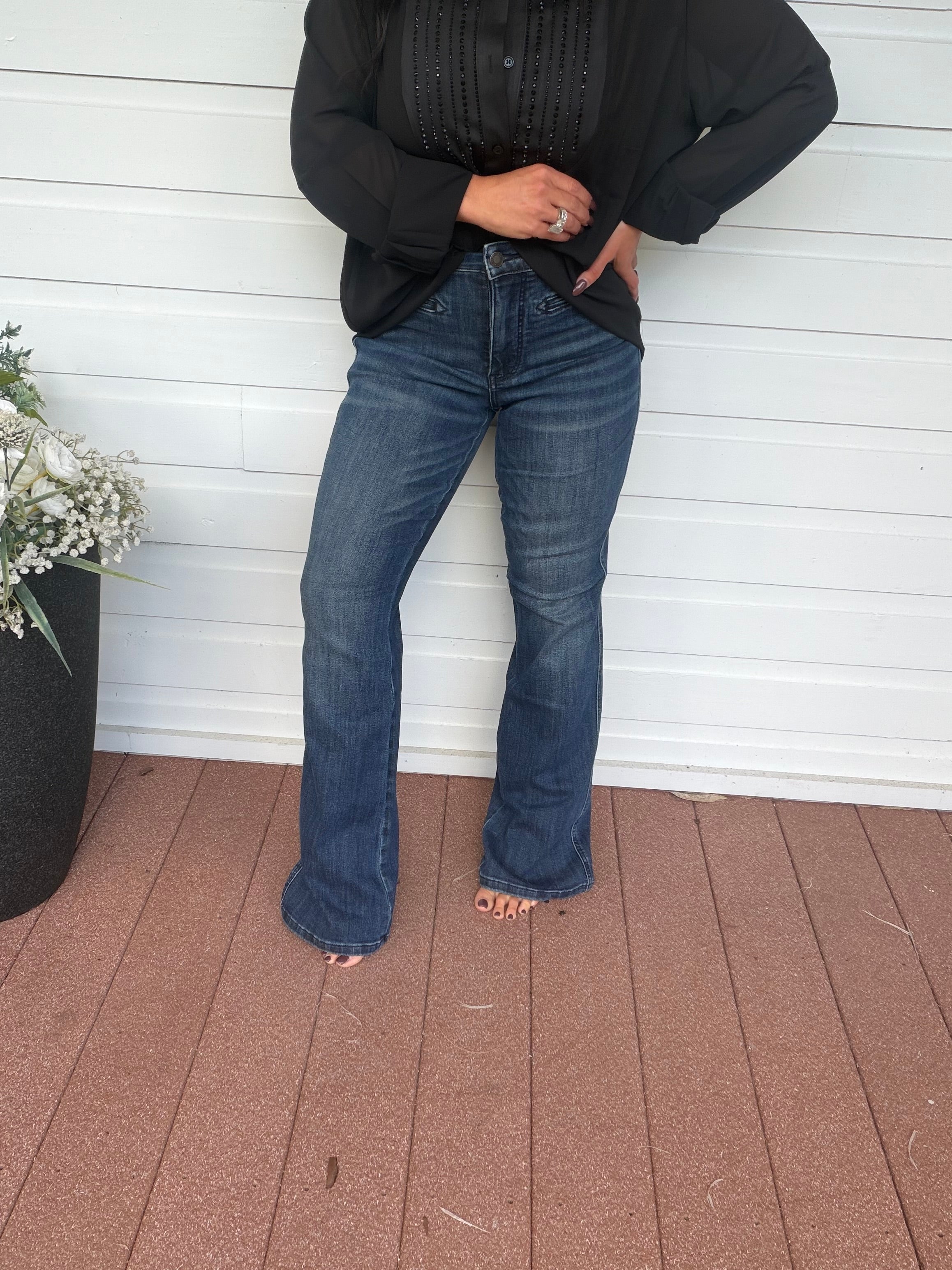 Judy Blue High Waist Alex Boot Cut Dark Wash Jeans
