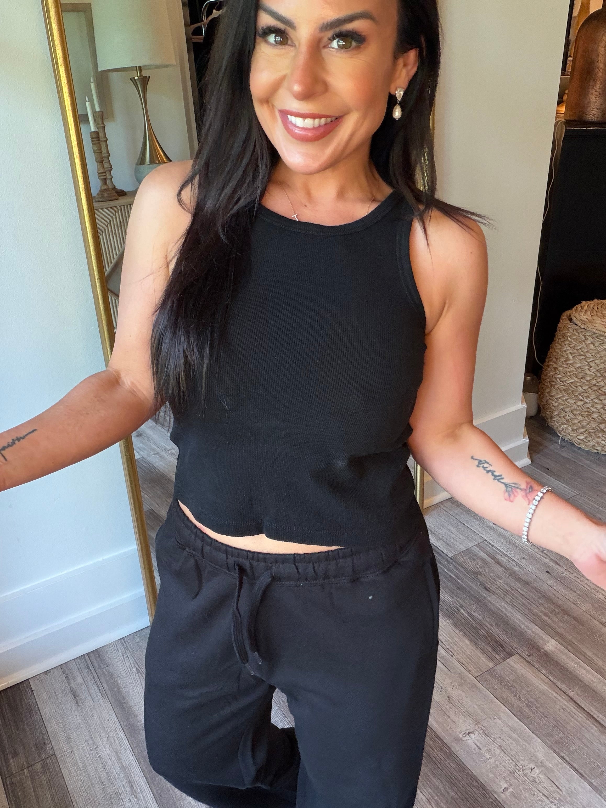 Ultra Soft Black Ribbed Tank