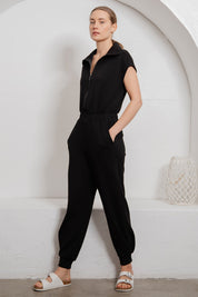 Black Modal Scuba Luxe Jogger Jumpsuit 30a