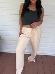 Khaki Straight Leg Joggers