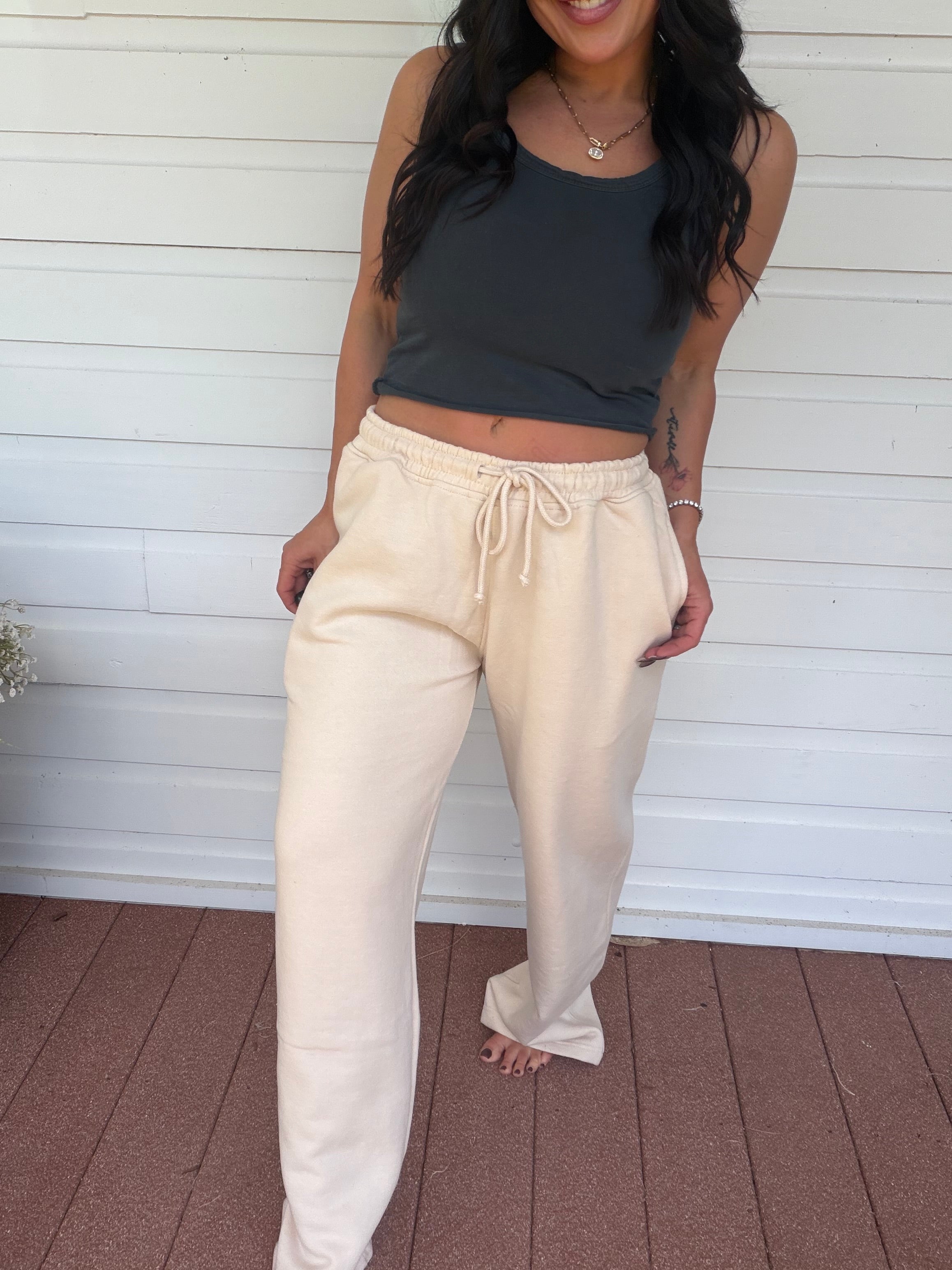 Khaki Straight Leg Joggers