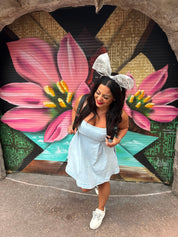 Chic Denim pleat Tank  Dress