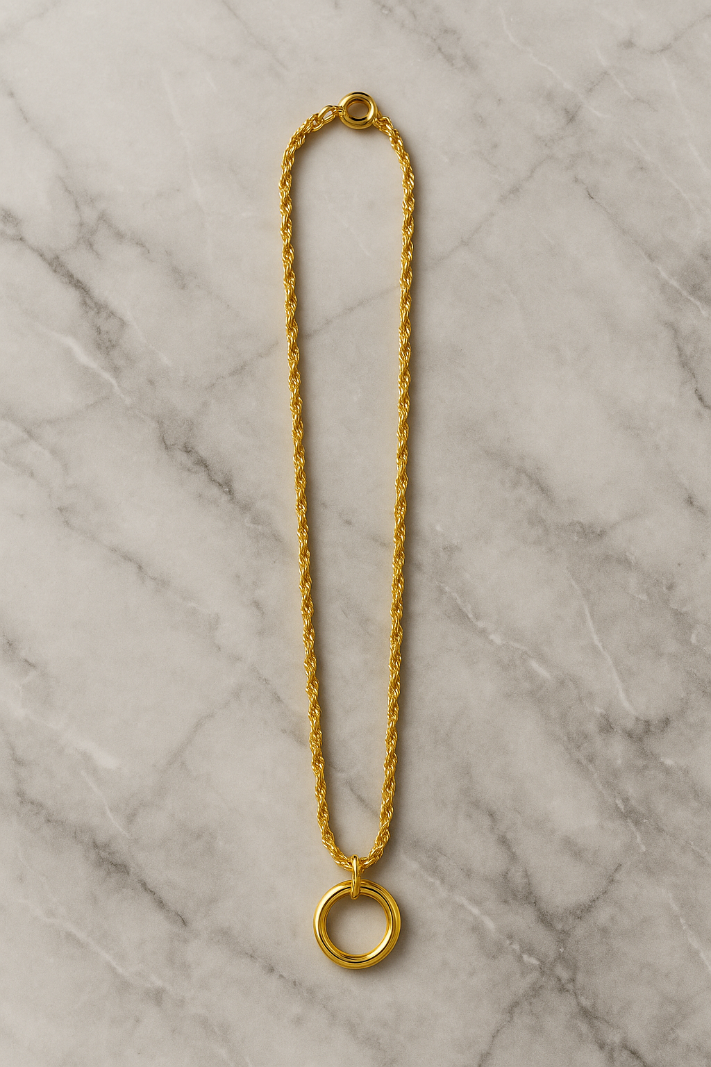 Bella Neane Long Gold Circle Pendant Necklace