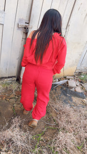 Ultra Soft Rae Mode True Red 1/2 Zip Hoodie