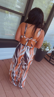 Black Orange and Cram Two Piece Bathing Suit With Wrap Skirt