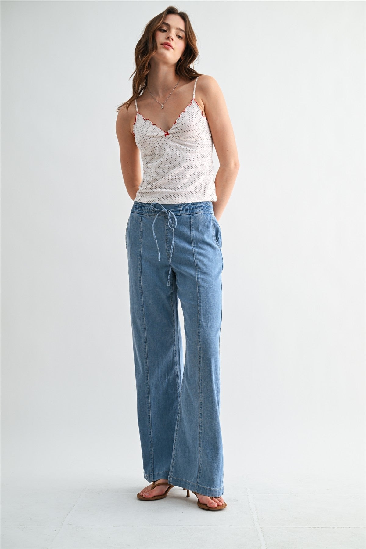 Mica Denim High-rise Wide Leg French Blue Joggers 30a