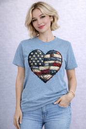 Patch Work American heart Graphic Tee
