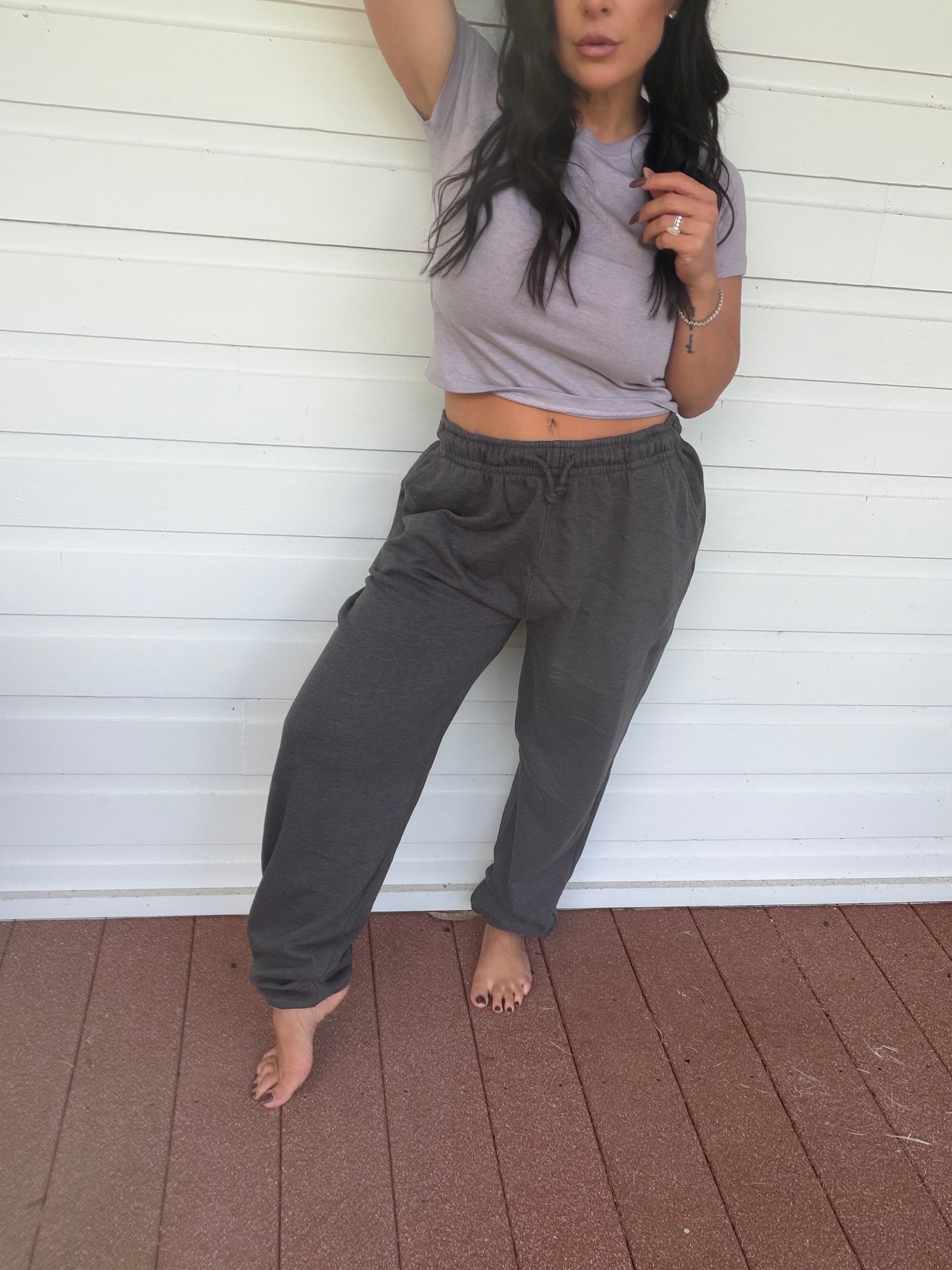 Charcoal Straight Leg Joggers