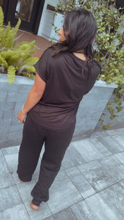 Black Quilted Luxe Joggers