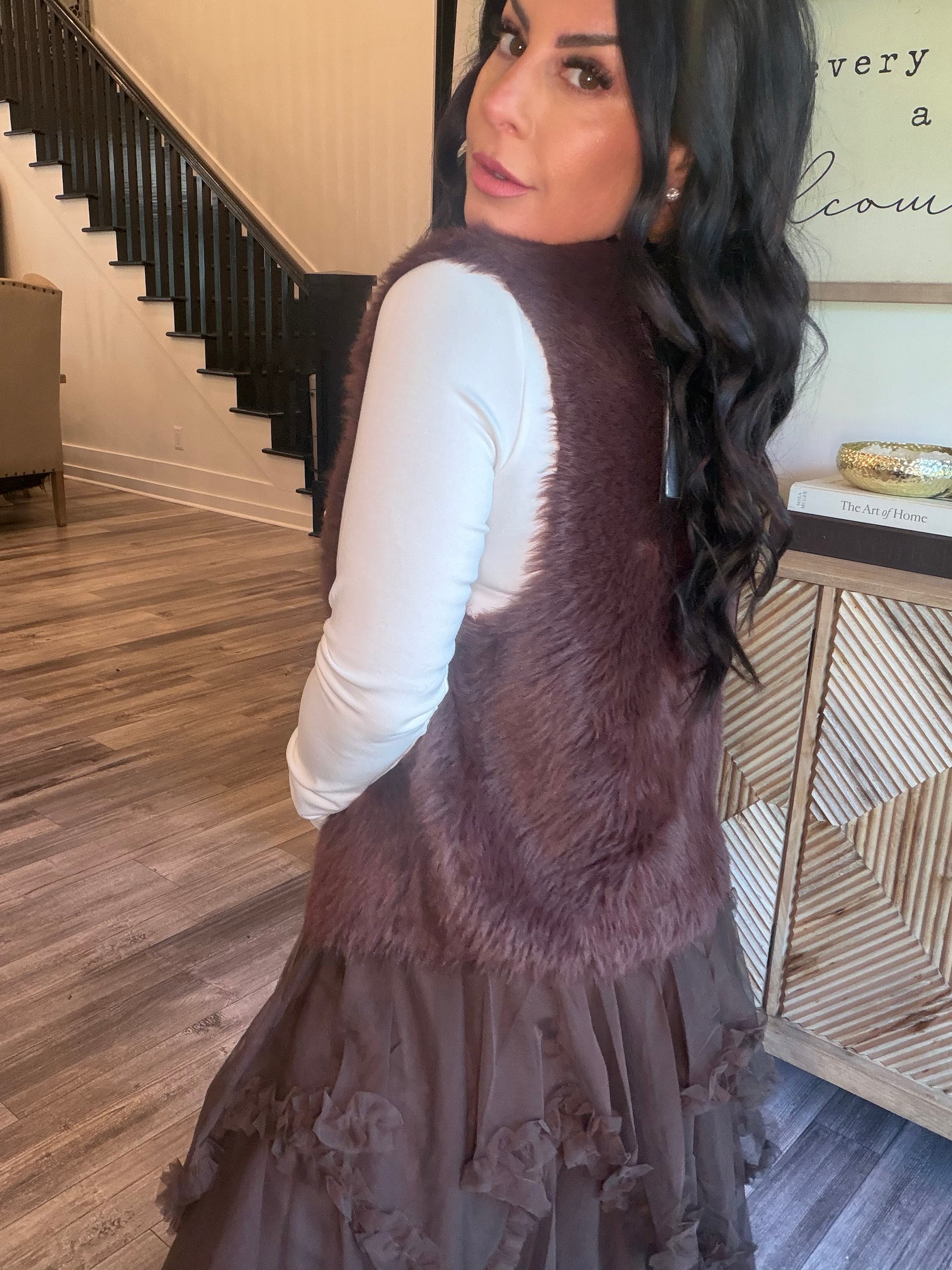 Cocoa Crush Faux Fur Vest