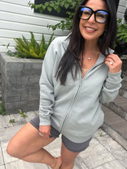Ultra Soft Light Olive Full Zip Jacket