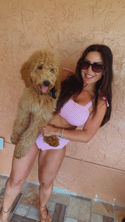 Hot Pink And White Striped High Waist Bikini
