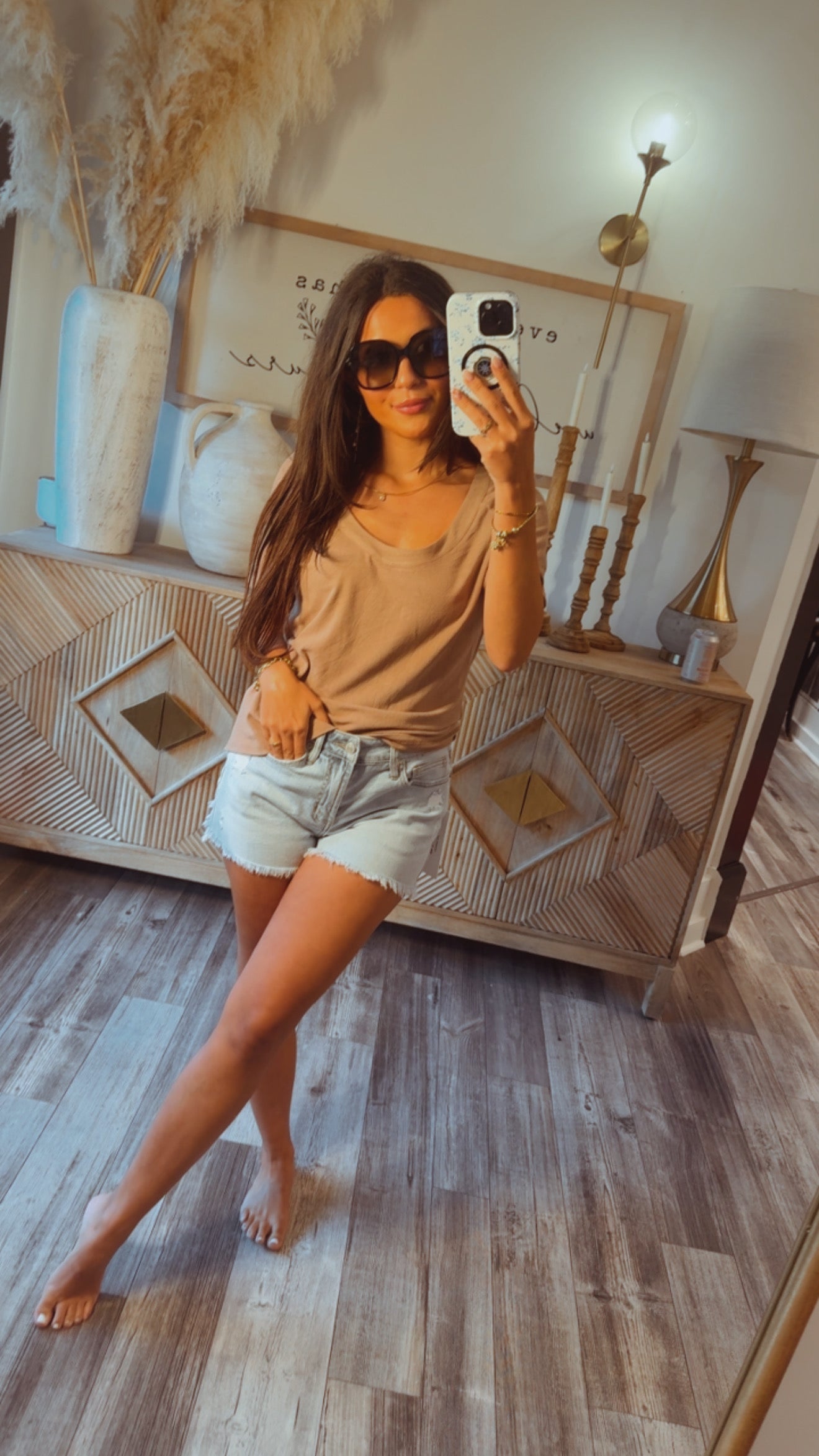 Mocha Loose Fit Soft Top