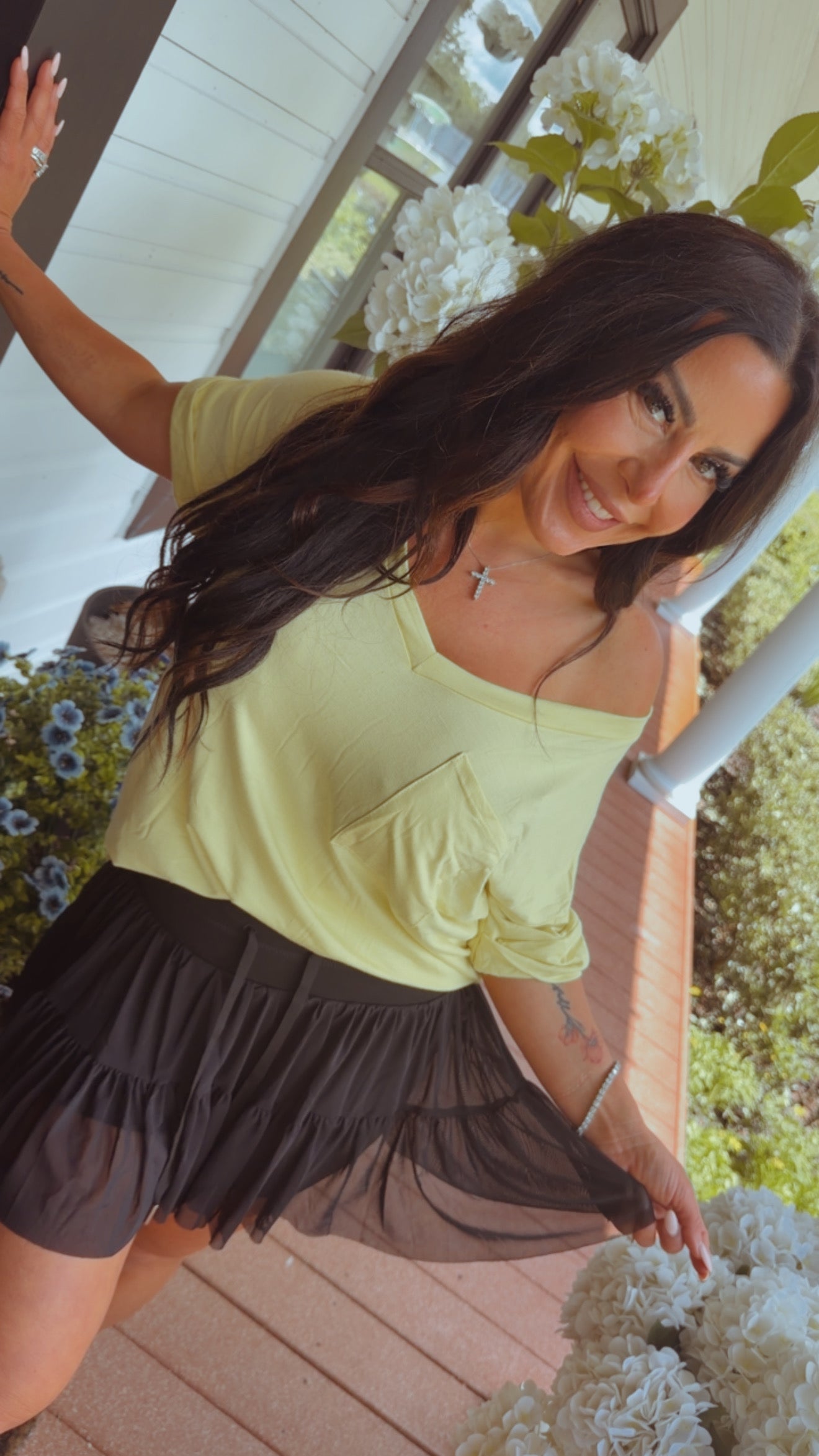 Soft Yellow Everyday Pocket Tops