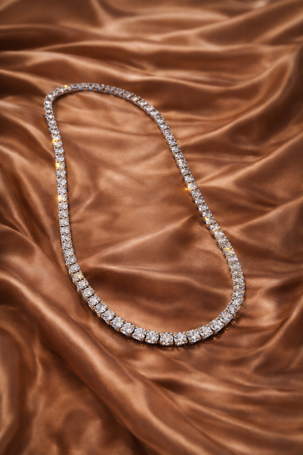 Bella Neane Diva White Gold Tennis Necklace 20"