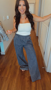 Cozy Co Dark Denim Pull On Pants