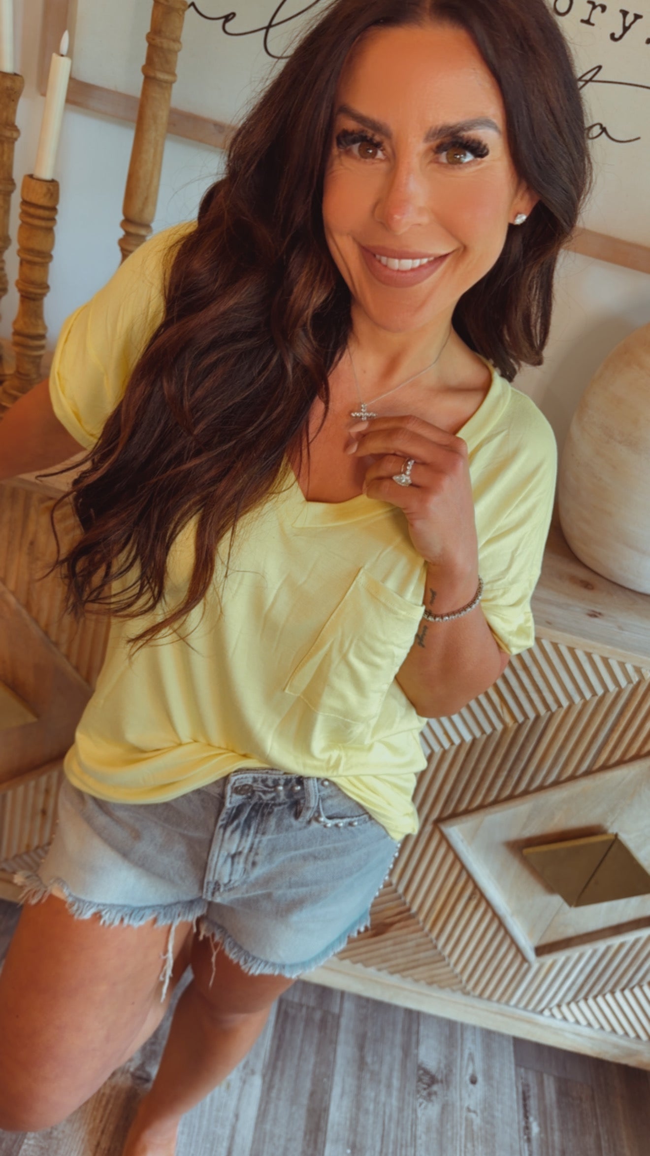 Soft Yellow Everyday Pocket Tops
