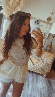Chic Taupe Puff Sleeve Top