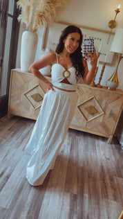 Sassy Luxe Black and white Striped Skirt And Top Set