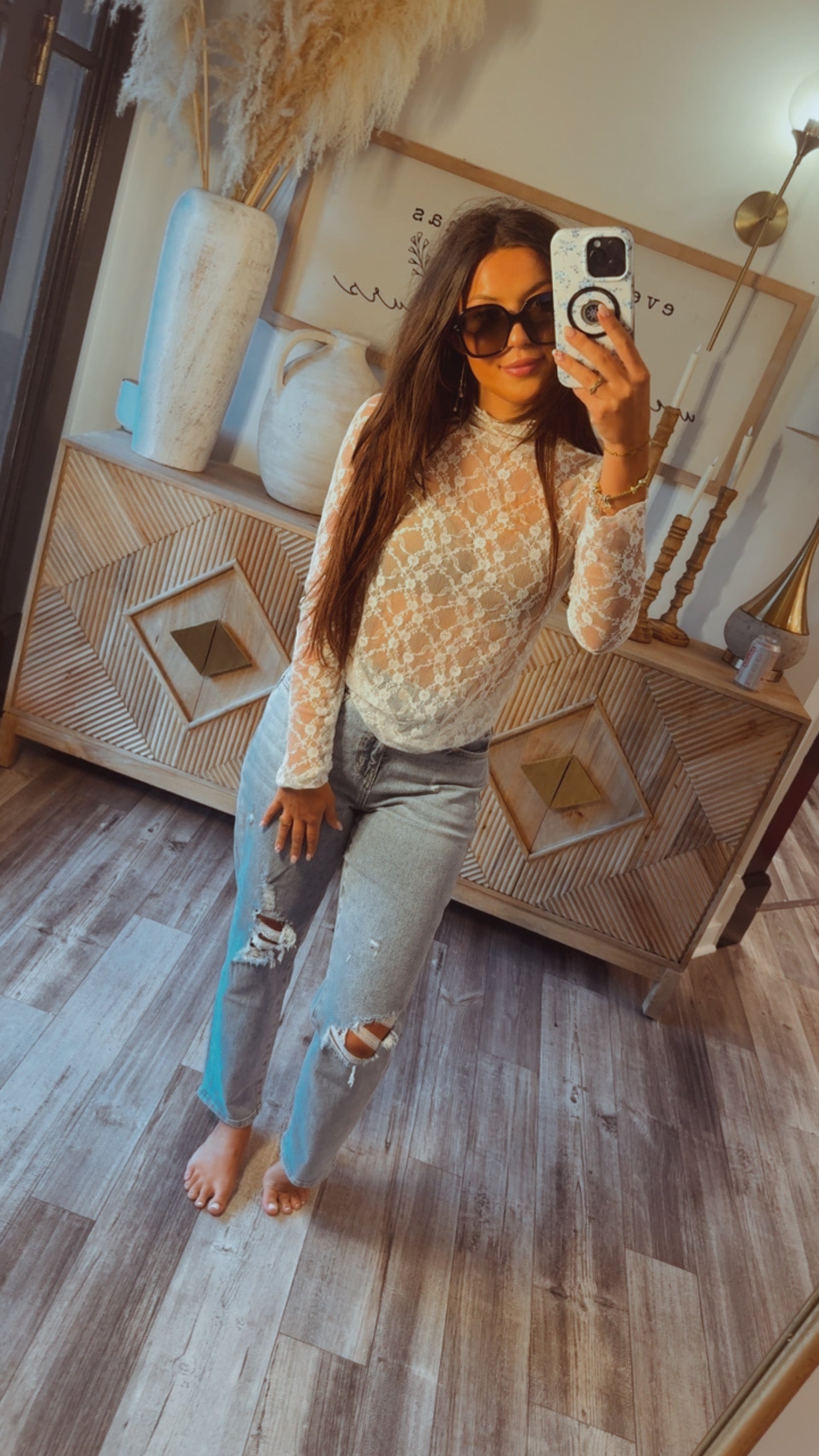 Ivory Lace Floral Top