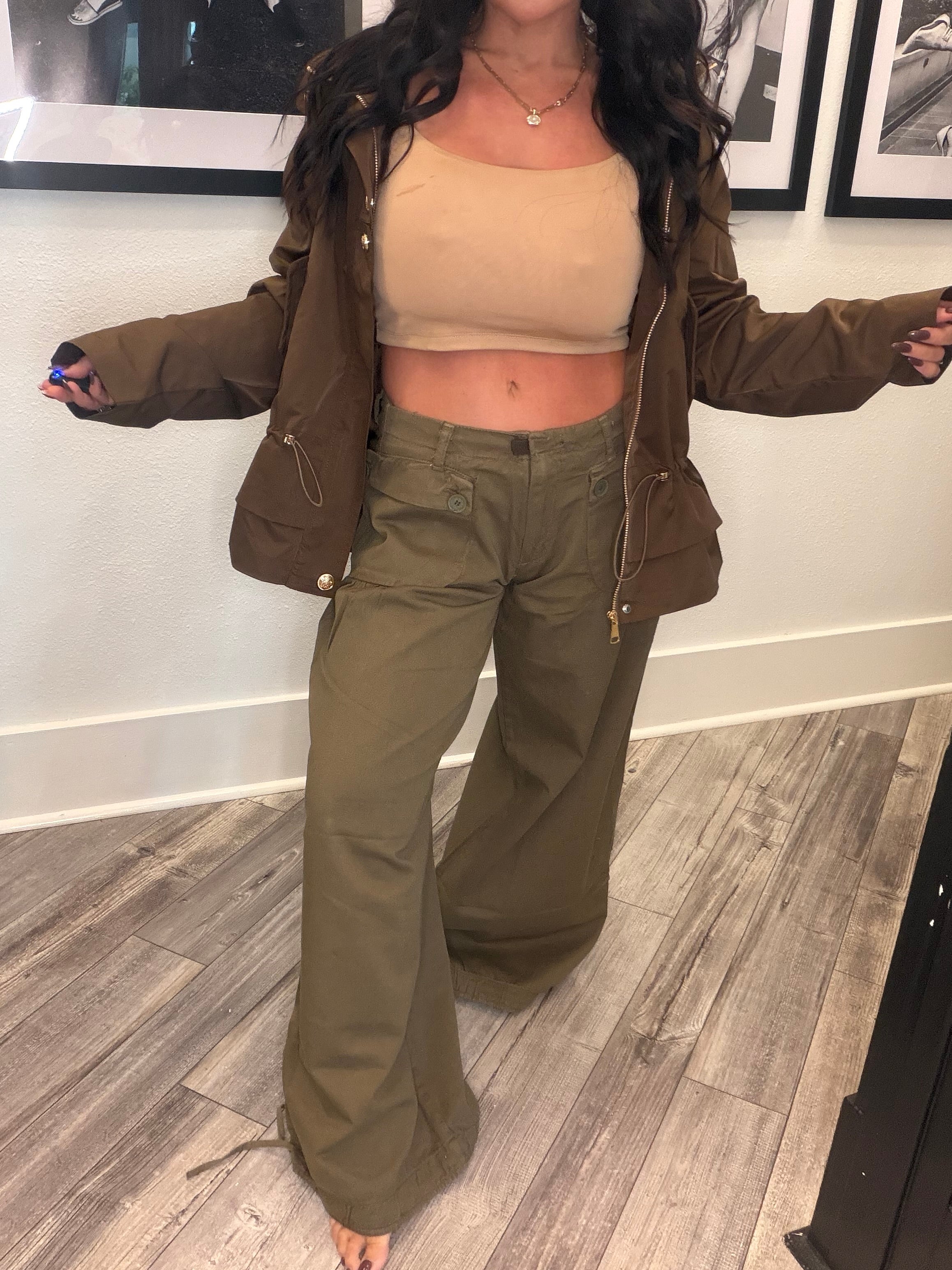 Luxe Brown and Gold Button Jacket