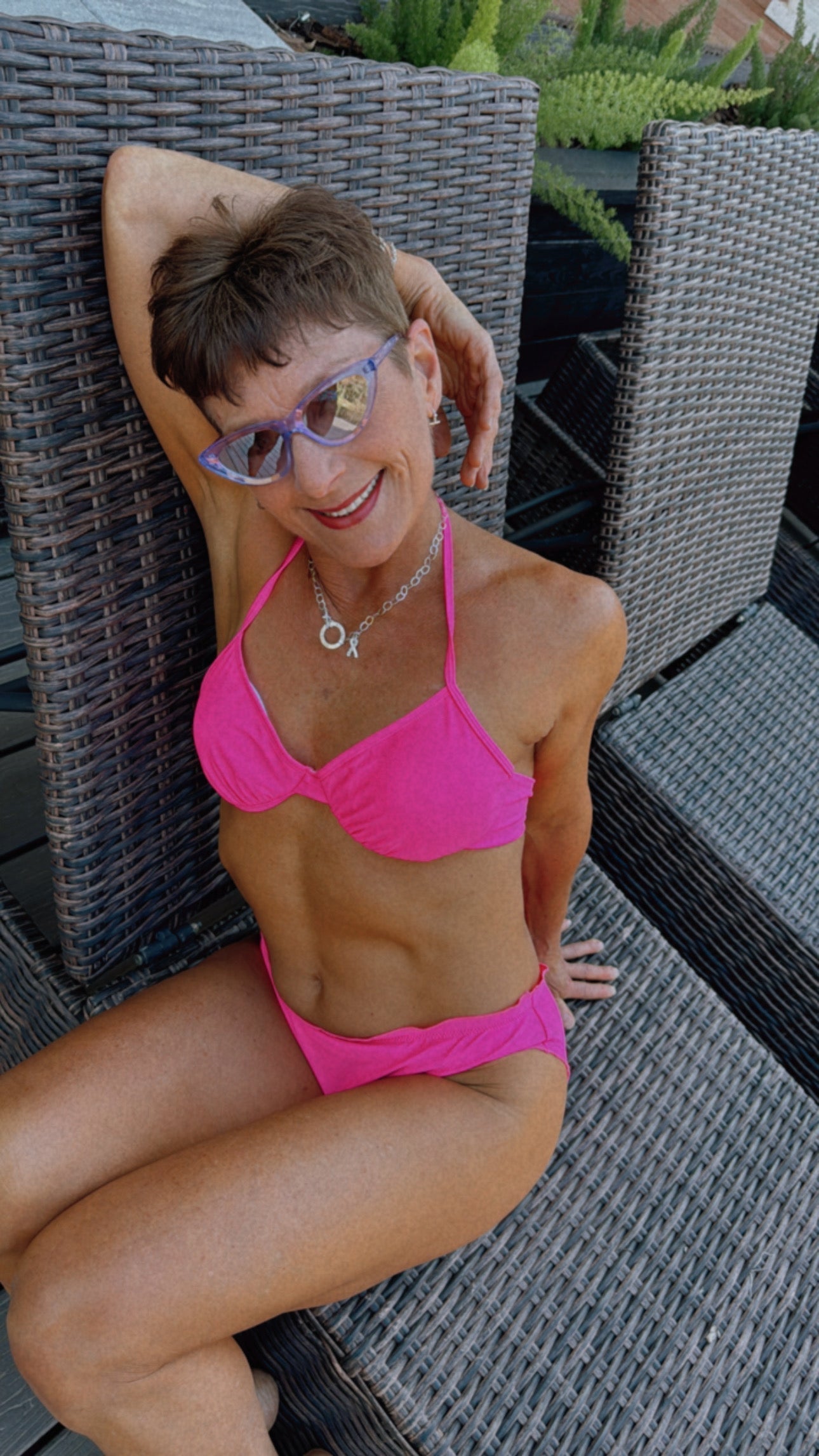 Sassy Hot Pink Scrunch Back Jeaneane's Custom Bathing Suit Bottom