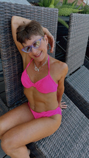 Sassy Hot Pink Scrunch Back Jeaneane's Custom Bathing Suit Bottom