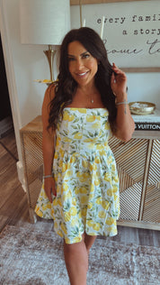 Chic Denim Lemon Zip Back Tank Dress