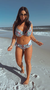 DTW Exclusive Multi Color Floral Bikini Top