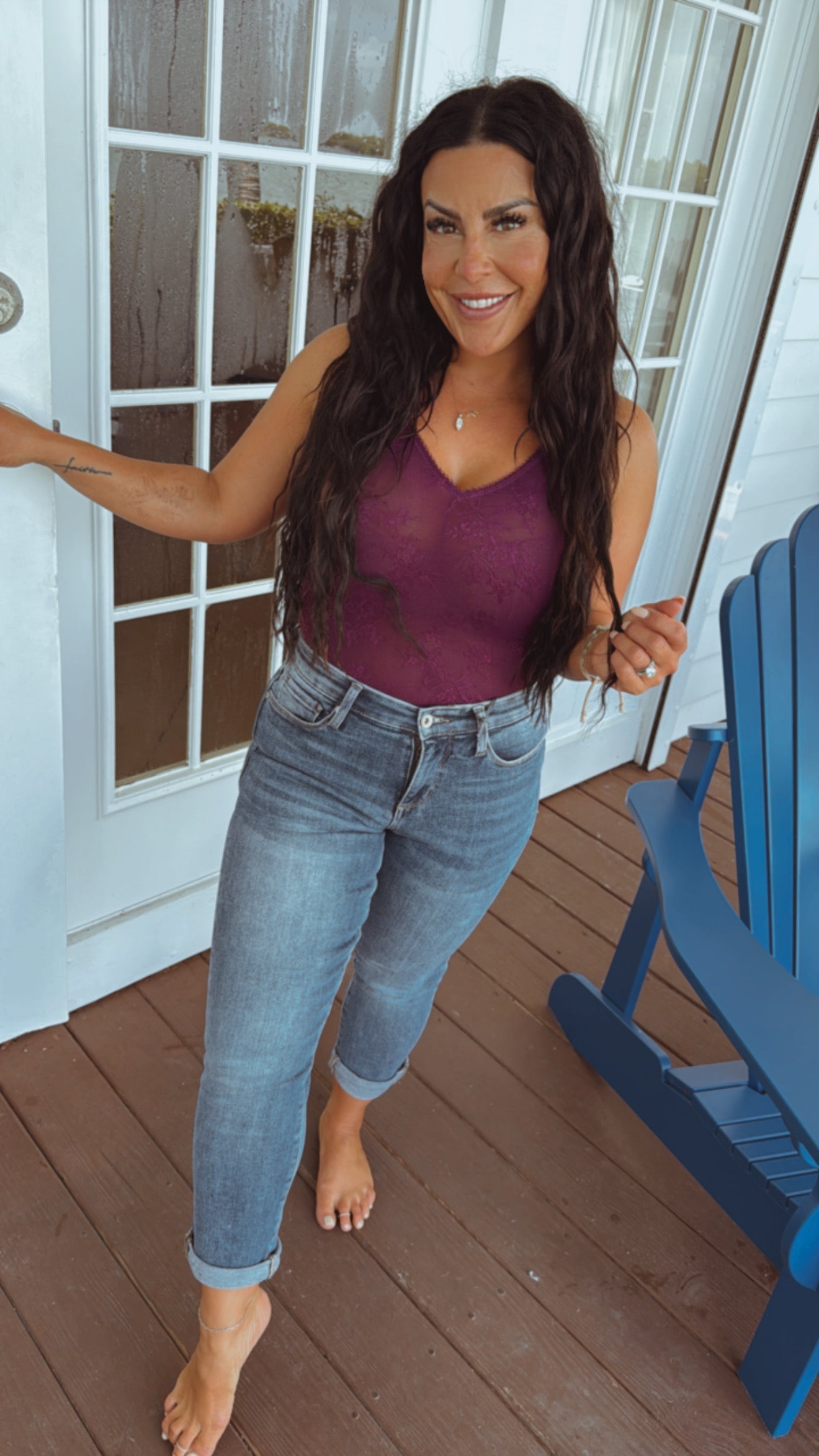 Sassy Purple Lace Shaping Body Suit