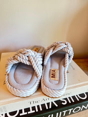 Mia Light Blue Braided Chunky Sandals