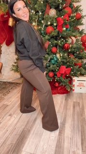 Dark Espresso Brown Rae Mode Wide Leg Joggers