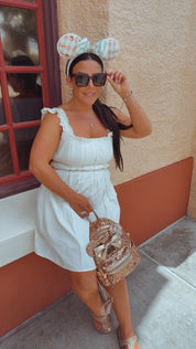 Taupe Pleated Ruffle Strap Dress