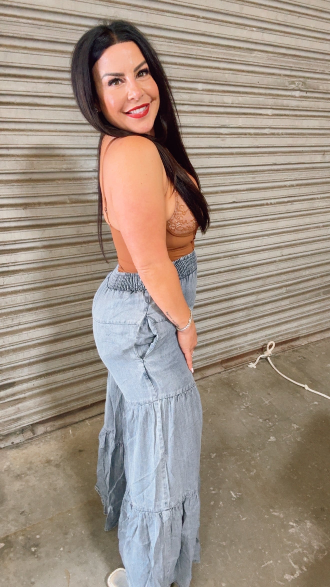 Chic Denim Wide Leg Pants